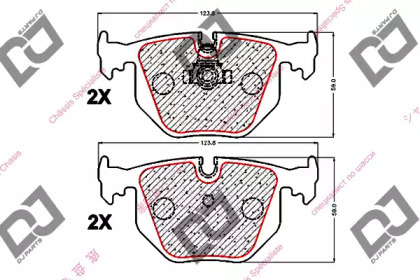 Комплект тормозных колодок, дисковый тормоз DJ PARTS BP2112